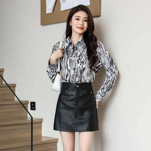 Casual PU Leather Skirt for Women 2025 Spring Fashion High Waist Style - Picture 7 of 52