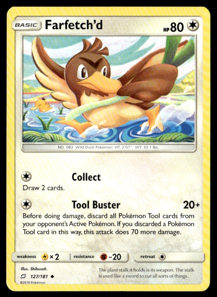 Farfetch'd Uncommon SM - Team Up 127/181 NM Pokémon TCG