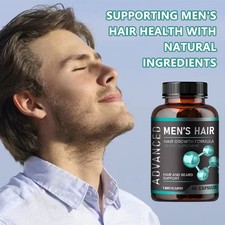 Men's Hair 120 Capsules Hair Beard Growth Improve Gray Hair Vitamin B6 Folate