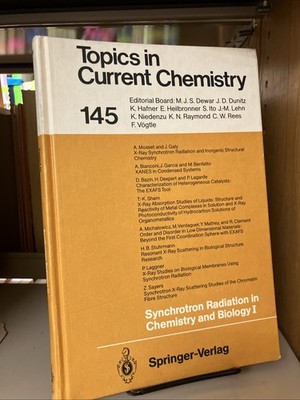 Topics in Current Chemistry 145 Synchrotron Radiation Springer-Verlag (HC, 1988)