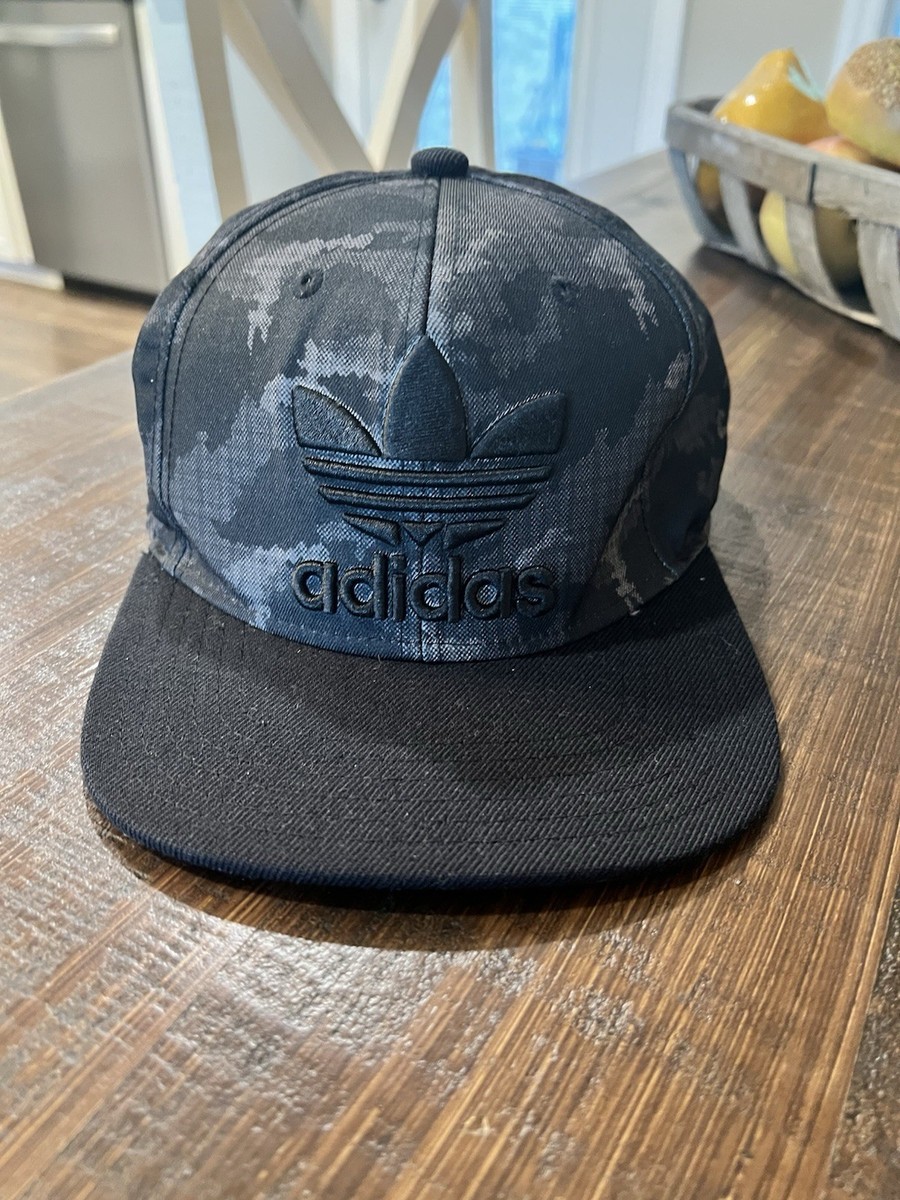 Adidas Camouflage Black Gray Baseball Cap Adjustable | eBay