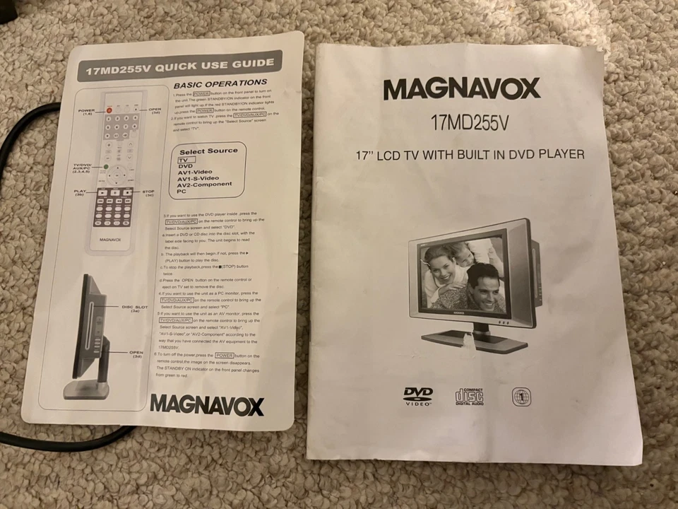 Magnavox 17MD255V 17" 720p HD LCD Television with Instructions - Image 3 of 3
