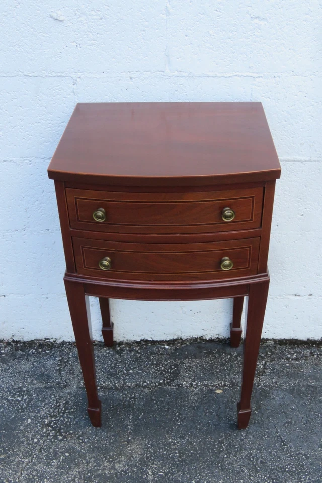 高弓前镶嵌桃花心木床头柜侧边桌 6163 — 第 2/4 张图片