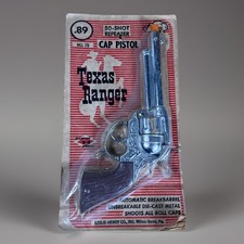 Vintage Texas Ranger Cap Pistol Die Cast 50 Shot Repeater Diamond H Brand NOS  