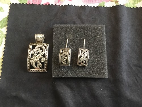 Silpada Paisley Pendant And Earrings