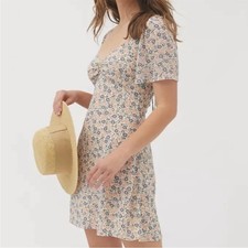 Urban Outfitters Spring Shower Floral Chiffon Tie Back Mini Dress Medium