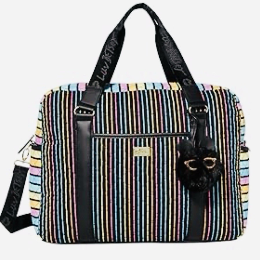 Luv Betsy Johnson Weekender Tote Duffel Travel Bag Pastel Vertical