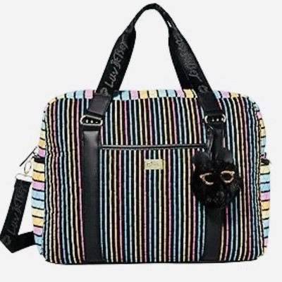 Luv Betsy Johnson Weekender Tote Duffel Travel Bag Pastel Vertical