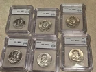 LOT OF 6 1963-D Franklin Half Dollar ICG MS63