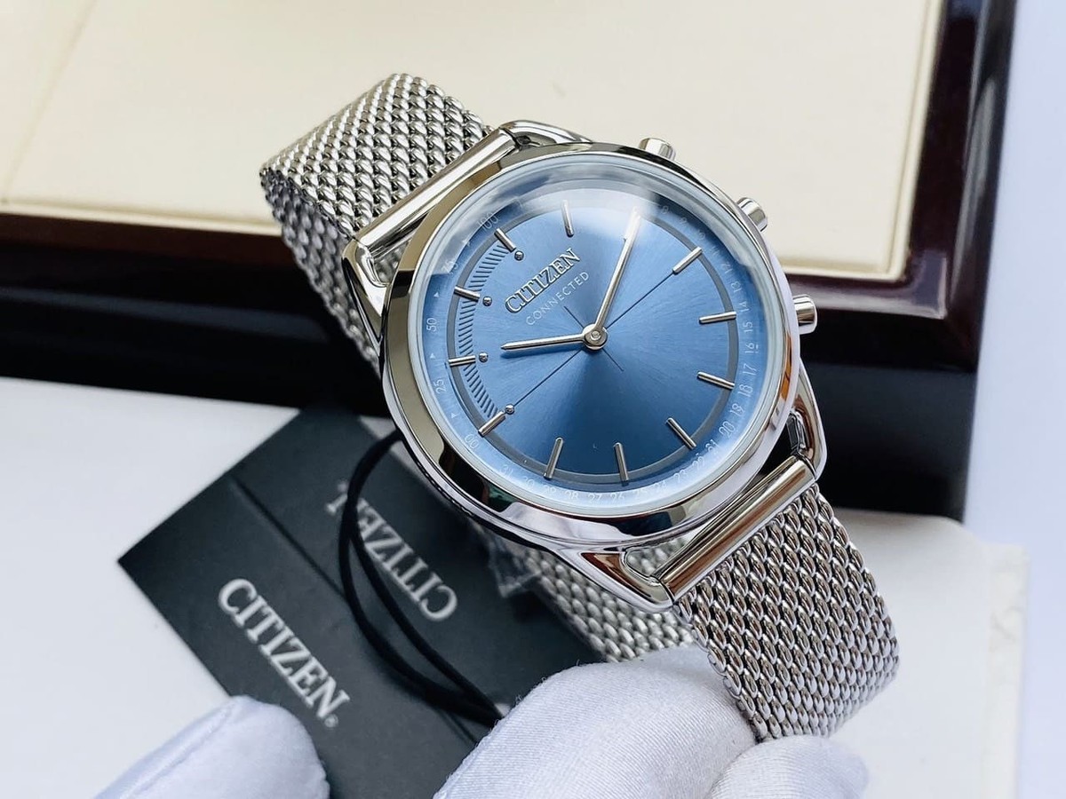 CITIZEN HX0000-59L CONNECTED BLUE DIAL SILVER STAINLESS MESH BAND