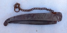 Antique Old Rare Hand Carved Solid Iron Ratchet Open System Folding Safety Knife