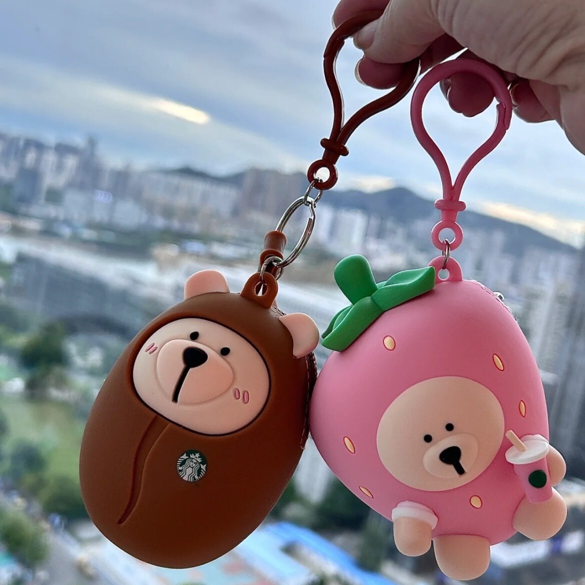 Porte-clés Mini Ours En Silicone Starbucks - Édition été Mignonne - Neuf Avec étiquettes