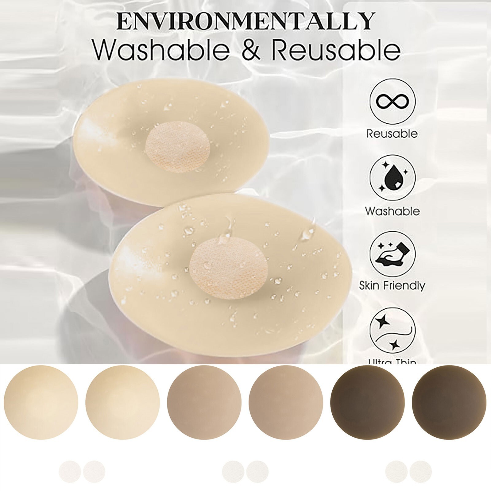 Reusable Ultra-Thin Silicone Traceless Nipple Covers for Women