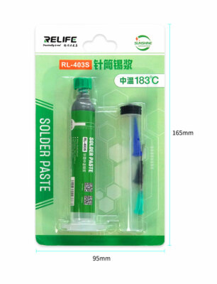 ReLife RL-403 35g schmelzarme bleihaltige Lötpaste 183°C Schmelzpunkt Komplettset