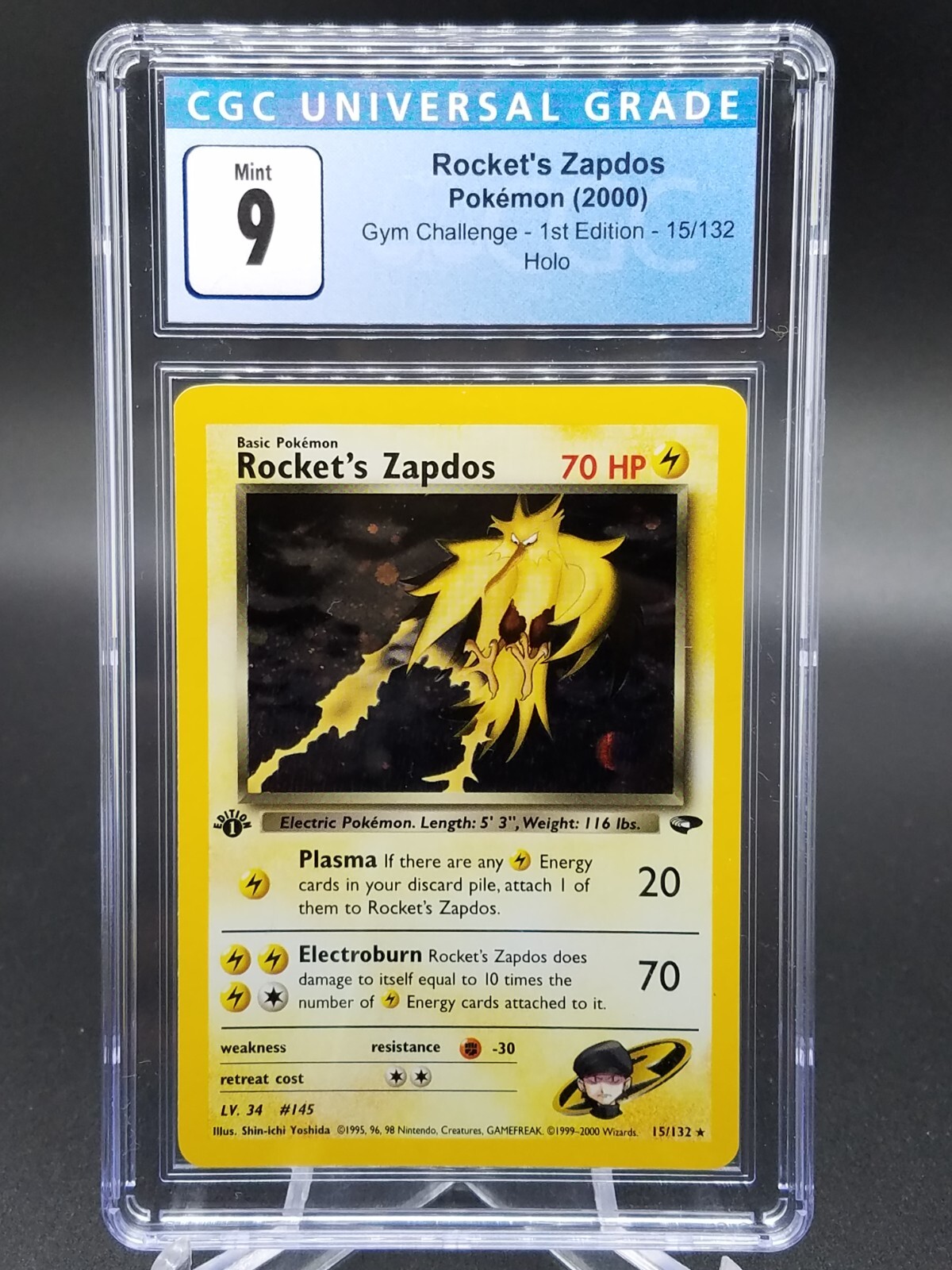 CGC 9 MINT Rocket's Zapdos Gym Challenge 1st Edition Holo Pokemon Card 15/132 | eBay CGC 9 MINT Rocket's Zapdos Gym Challenge 1st Edition Holo Pokemon Card 15/132 | eBay