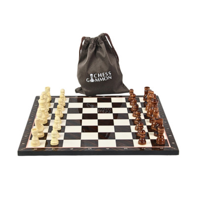 Handgefertigtes Schachspiel im Nussbaum-Design 14 Zoll
