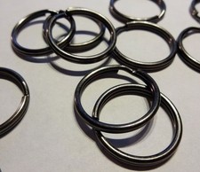 144 KEY RINGS 20mm Approx 3/4" Split Ring  Black GUN METAL Finish Steel Findings