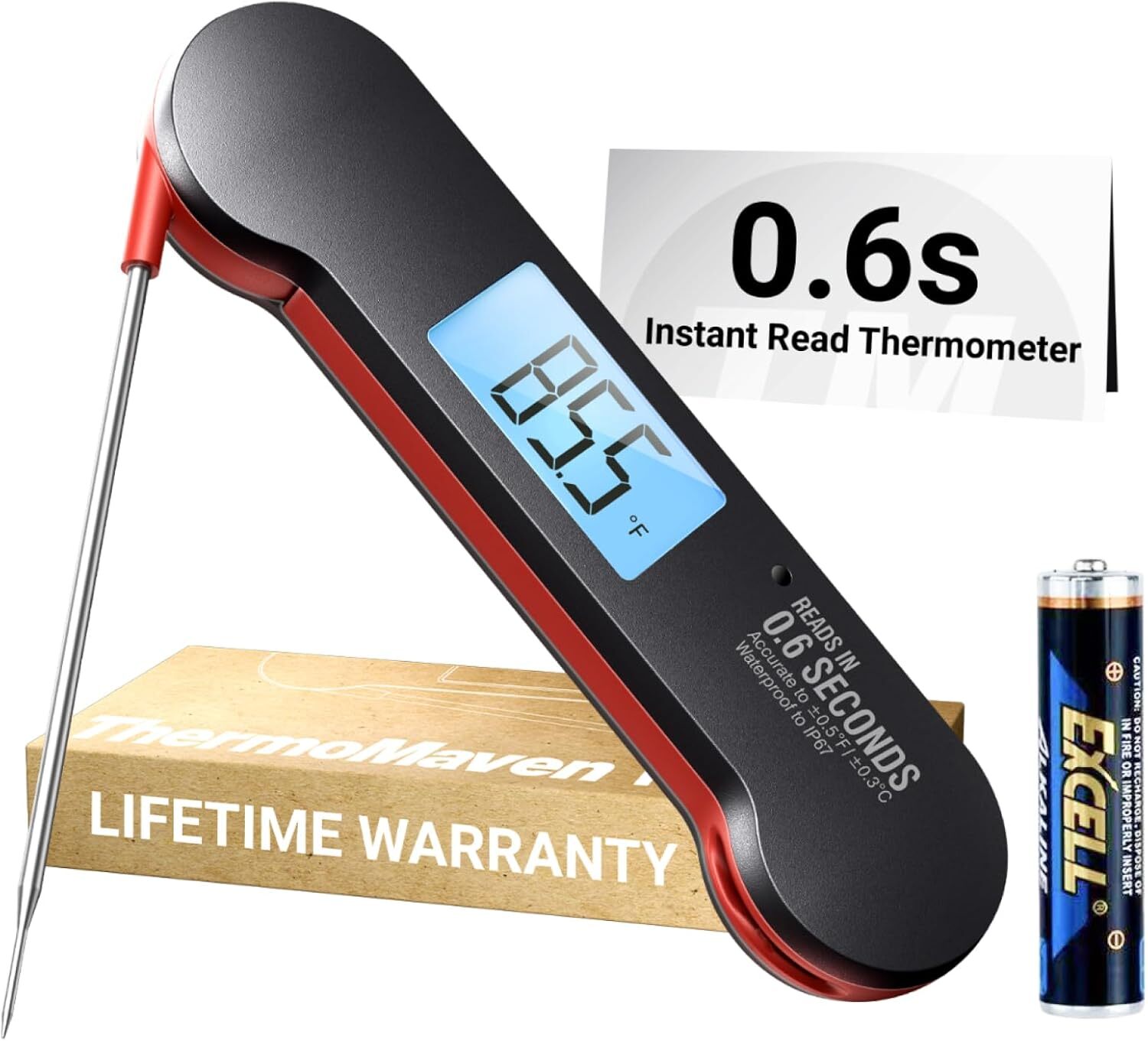 Meat Thermometer Digital 0.6 Seconds Instant Read with High Accuracy Waterproof-image
