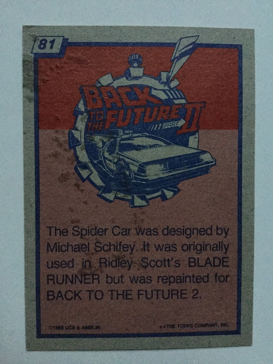 Topps Back To The Future Part II 2 Trading Card 81 Future Spider
