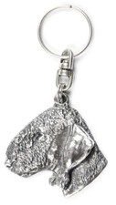 Bedlington Terrier, Rothbury Terrier, Rodbery Terrier - Silver-plated dog pendan