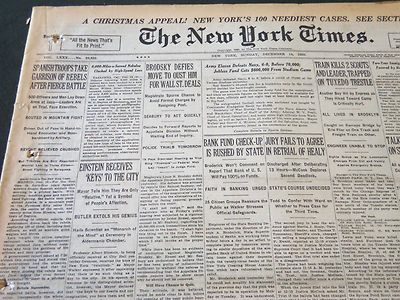 1930 DECEMBER 14 NEW YORK TIMES - EINSTEIN RECEIVES KEYS TO THE CITY - NT 5626