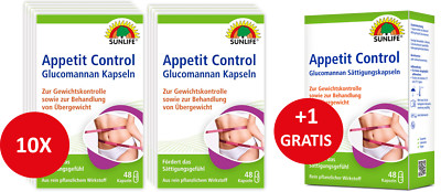 SUNLIFE  Appetit Control Glucomannan Kapseln 10+1 Appetitkontrolle Abnehmen