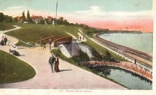 Vintage Postcard Scenic View Of North Shore Drive & Boardwalk Chicago Illinois