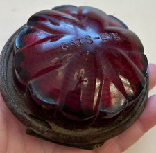 Vintage Red Cats-eye Glass Spartan Lens Trailer Marker Dome Light Ford Chevrolet