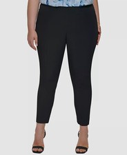 Calvin Klein Women's Black Straight-Leg Pants Plus Size 14W