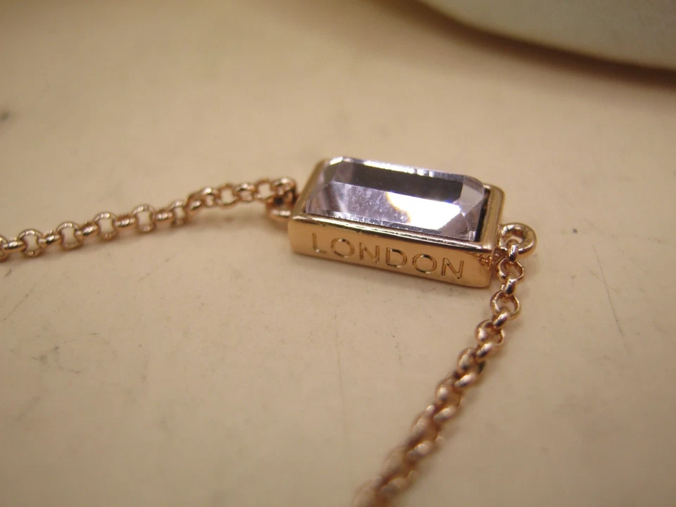 Vintage Auténtico Radley Rocks Color Oro Rosa Collar Pulsera Caja y Papel Foto 2 de 4