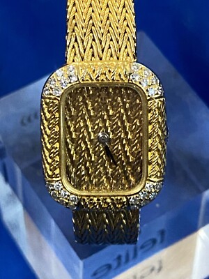 CORUM Damenuhr Handaufzug Golduhr 750-18K Sehr elegante Uhr mit Brillianten #200