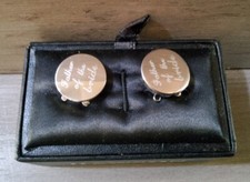 Hawson Father of the Bride Cufflinks Silver Engraved Bride Groom Gift Party