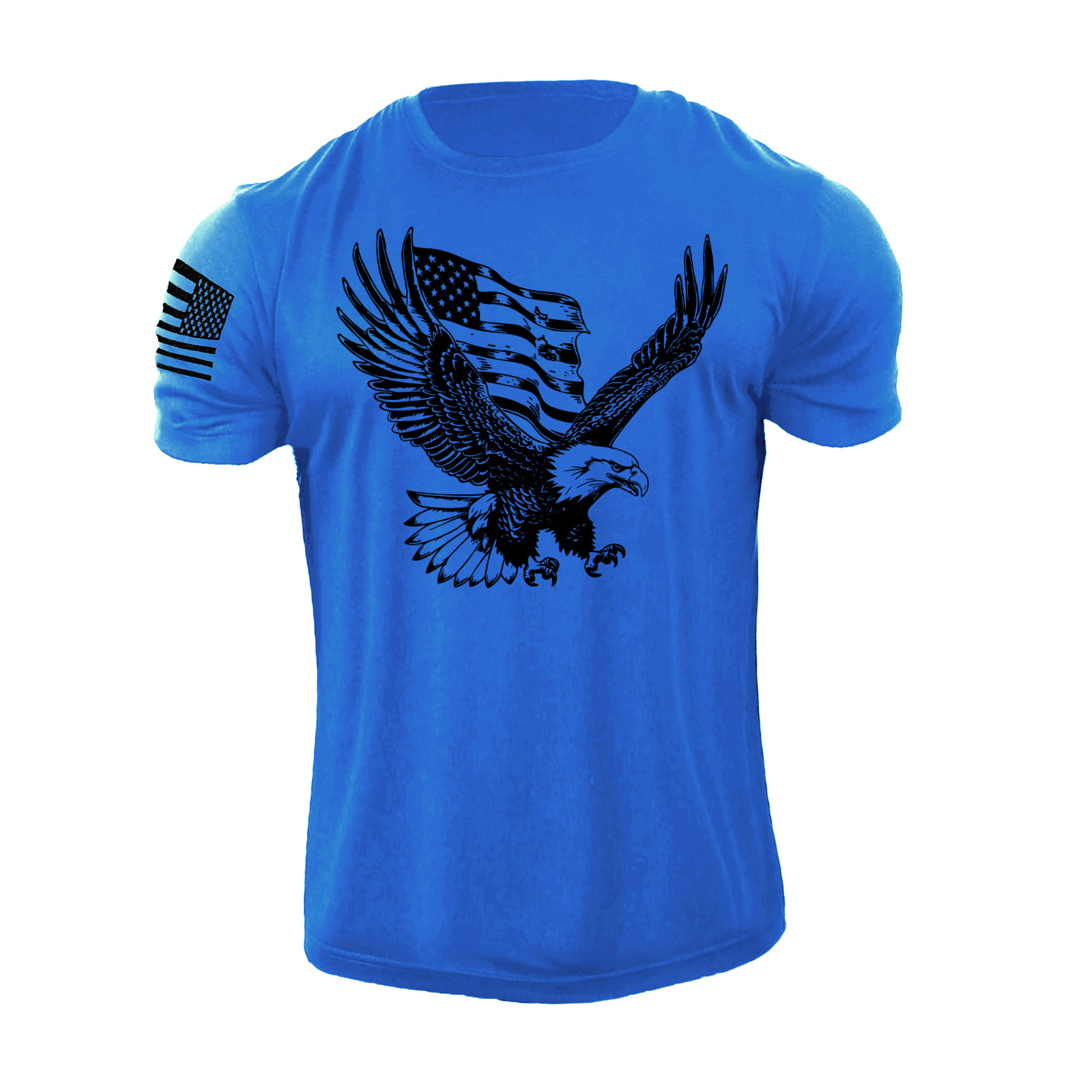 New Men's Distressed USA Eagle Flag T-Shirt Patriotic American Graphic Tee
