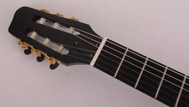 Guitarra Clásica Eléctrica Mano Izquierda Cuerda de Nylon Silenciosa Viaje Portátil Foto 3 de 4