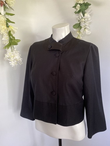 Behnaz Sarafpour for Target Women’s Black Cropped Jacket Size M Mandarin Collar - Picture 7 of 12