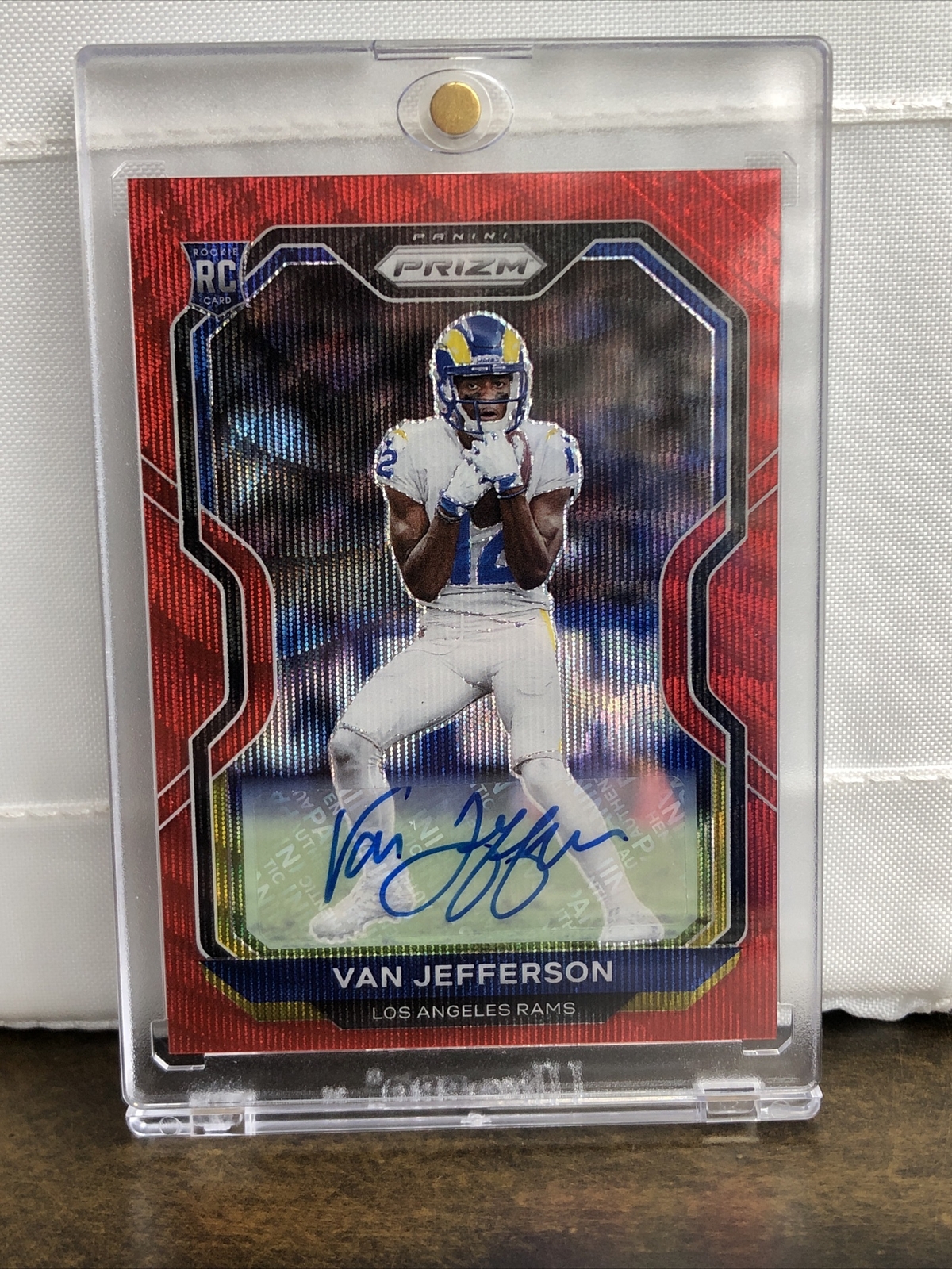 2020 Prizm Van Jefferson LA Rams PRIZM RED WAVE ROOKIE AUTOGRAPH /149 No. 377
