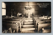 Union Church Plymouth Vermont RPPC Vintage Postcard