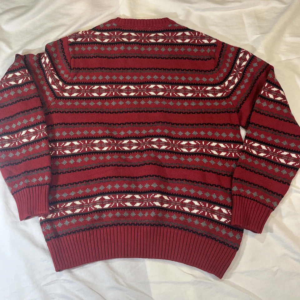 Suéter Dockers Hombre Talla M Rojo Navidad Vacaciones Copos de Nieve Algodón Geométrico Foto 2 de 4