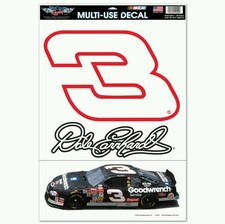 DALE EARNHARDT MULTI-USE DECALS 11X17 NASCAR 2 DIFFERENT DECALS PER SHEET