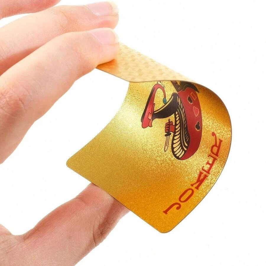 Luxurious Golden Waterproof Playing Cards PVC Card Set for Poker & Party Games - Image 3 of 4