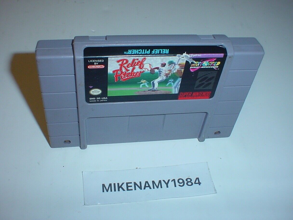 RELIEF PITCHER baseball game cartridge only - SUPER NINTENDO SNES