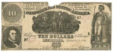 T-30 1861 Confederate States of America $10 Note PF-3 CR-239 CSA (63892)