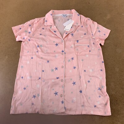 Splendid Women's Size XS Pink Star Print Soft Short Sleeve Pajama Top NWT