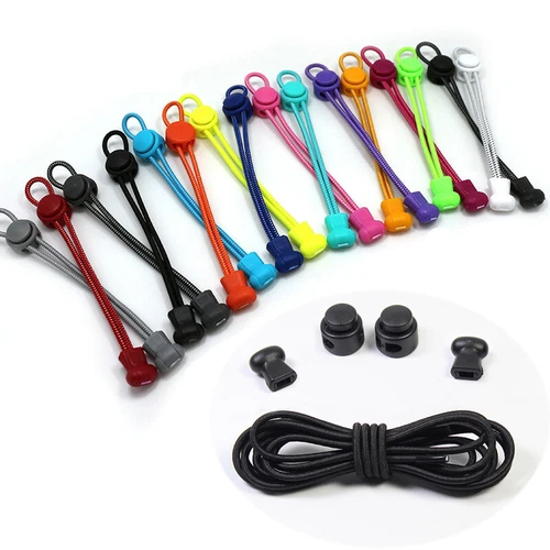 No Tie Shoe Laces Lazy Elastic Round Shoelaces Lock Erwachsene Kinder Sport Trainer H - Bild 6 von 36