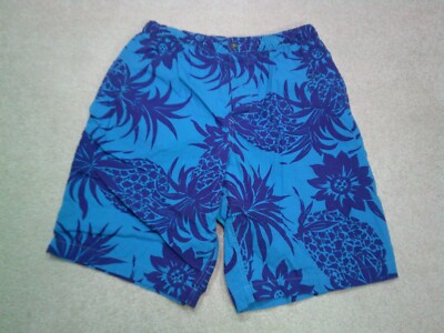 Vintage GAP Swim Shorts Trunks Mens Medium Blue Floral Cotton 90s