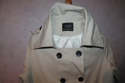 Trench Imperméable TOPPIES Femme – Taille M – Crème – Veste Longue Automne/hiver
