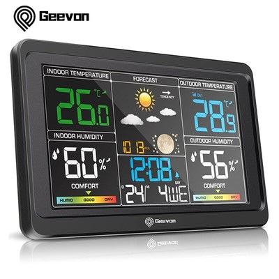 Wireless Thermometer,DisplayWeather With Barometer,Calendar,Adjustable Backlight