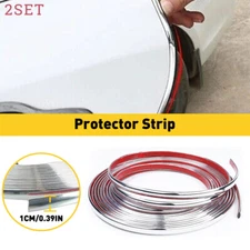 2set 7.5M 10mm Chrome Trim Molding Strips Car Door Body Window Bumper Side Prote