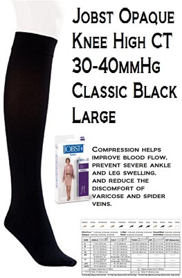 JOBST Opaque Knee High Closed Toe 30-40mmHg (Classic Black) Large