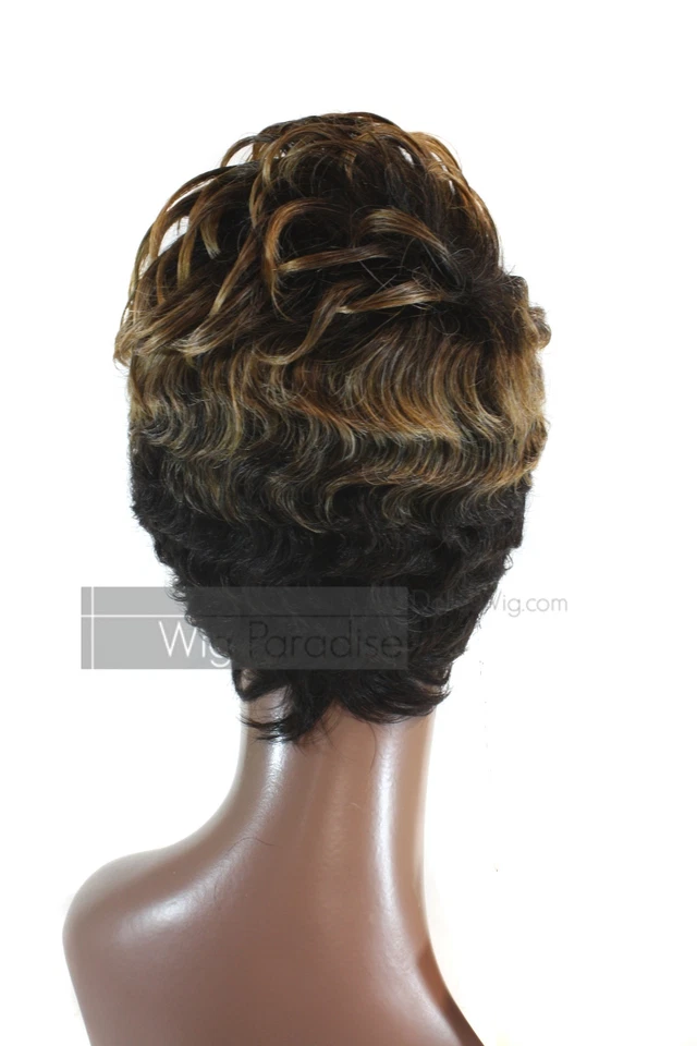 Vanessa Synthetic Short Straight Finger Waves Premium High Heat Fiber Degal Wig - Image 3 of 3